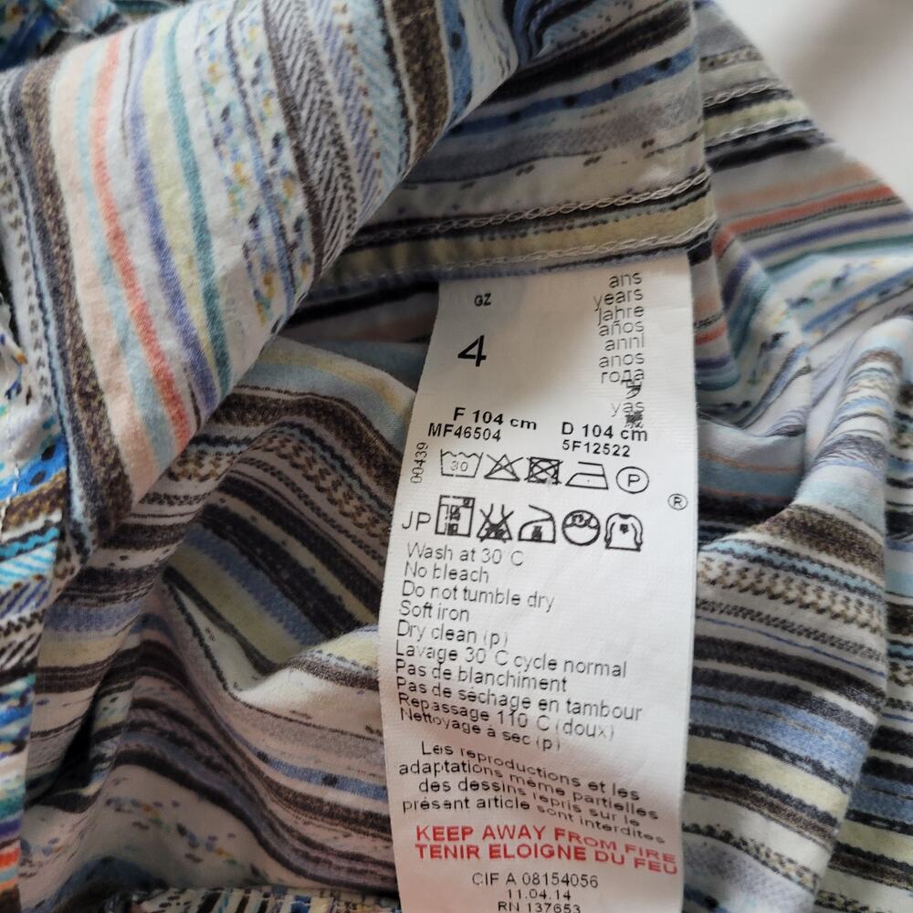 Paul Smith Jr Size 4A Boy's Iconic striped Button Down Long Sleeve Collared Top - Picture 3 of 3